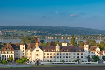 Hegne 1754-2024, Kloster mit Insel Reichenau und Schweizer Seer