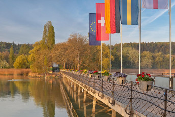 Mainau 2337-2024, Mainaubrücke in der Morgensonne