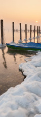 Bodman 0141-2012 PANO, Vereistes Ufer im Sonnenaufgang