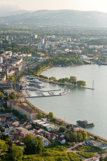 Bregenz 0458-2010, Blick von Lochau auf Bucht und Hafen