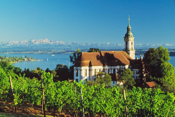 Birnau, Barockkirche und Alpen B