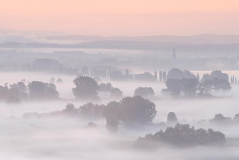 Bohlingen 001-2007, Morgennebel über dem Aachried und Radolfzel