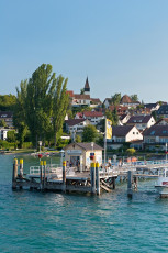 Dingelsdorf 0111-2012, Schiffslände und Blick vom Wasser zum Or
