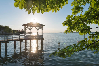 Bregenz 0719-2014, Fischersteg im Gegenlicht