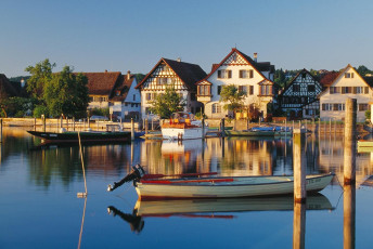 Ermatingen, Wasserfront in der Morgensonne