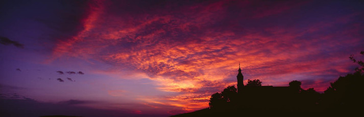 Birnau, Kirchensilhouette im Abendrot B