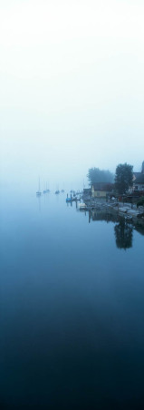 Stein am Rhein, Rheinufer im Nebel HOCH