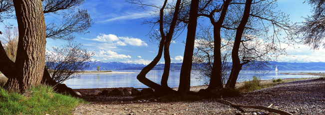 Langenargen, Malereck mit Alpen