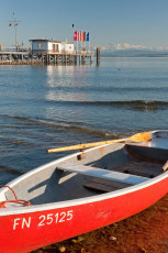 Hagnau 0585-2010, Ruderboot, Landesteg, Alpen