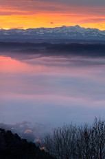 Haldenhof 0021-2012, Morgenstimmung über Alpen und See