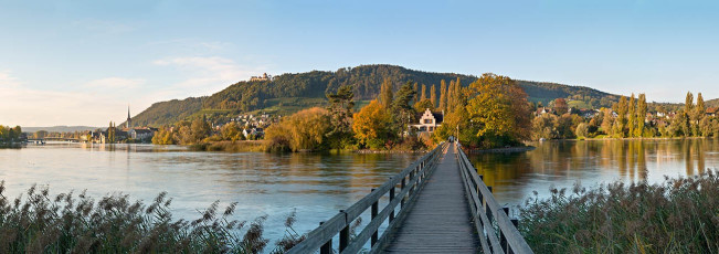 Stein am Rhein 0167-2012 PANO, Insel Werd im Herbst