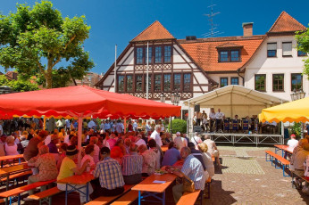 Immenstaad 140-2008, Dorfmarkt mit Einweihung Kirchturmuhr