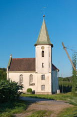 Kressbronn 0416-2015, Sebastianskapelle Betznau und Hopfenfeld