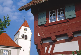 Immenstaad, Blick zur Kath. Stadtkirche