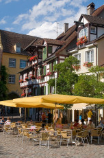 Meersburg 149-2008 B, Café und Fachwerk am Schlossplatz