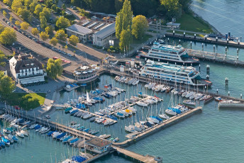 Konstanz 0642-2012, Luftaufnahme Fährehafen von Staad