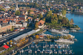 Konstanz 0842-2013, Luftaufnahme Hafen und Altstadt