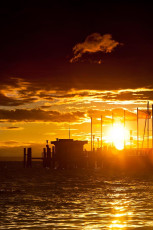 Nonnenhorn 0170-2011, Sonnenuntergang an der Schiffslände