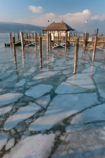 Reichenau 0392-2012, Vereister Hafen von Mittelzell