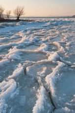 Reichenau 0412-2012, Eisformationen am Ufer bei Niederzell