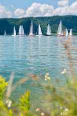 Sipplingen 0483-2012, Segelboote vor dem Bodanrück DOPPELBELICH