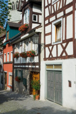 Überlingen 036-2006, Luziengasse Fachwerk