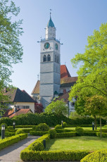 Überlingen 0390-2008, Münster vom Garten St Franziskus