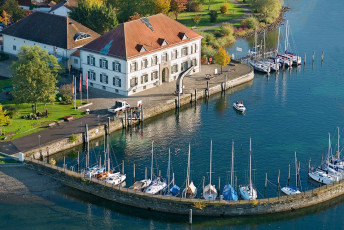 Ludwigshafen 0274-2013, Luftaufnahme Zollhaus und Hafen