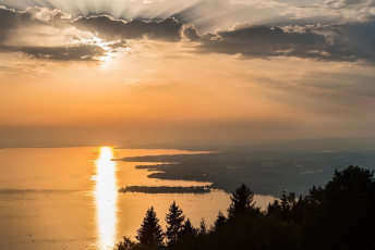 Bregenz 0884-2015, Abendlicher Blick vom Pfänder auf Lindau und