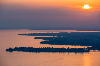 Bregenz 0897-2015, Abendlicher Blick vom Pfänder auf Lindau und