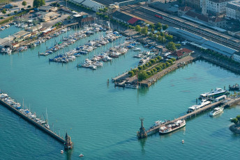 Konstanz 1124-2015, Luftaufnahme Hafen mit Imperia