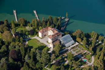 Mainau 292-2009, Luftaufnahme Insel mit Schloss