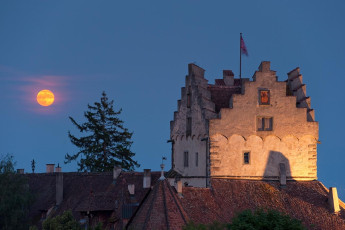 Meersburg 0369-2010 HDR-C, Vollmond über der Burg