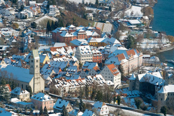 Meersburg 1107-2012, Luftaufnahme Oberstadt im Winter