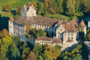 Meersburg 1360-2013, Luftaufnahme Burg