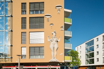 Radolfzell 0302-2015, Lenk-Skulptur 'Kampf um Europa' Sankt-Joha