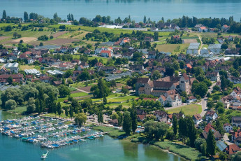 Reichenau 0291-2010, Luftaufnahme Mittelzell mit Hafen