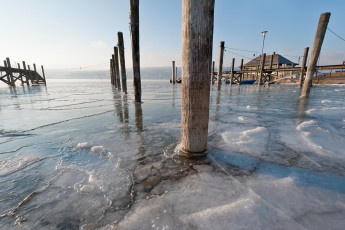 Reichenau 0406-2012, Vereister Hafen von Mittelzell