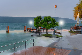 Sipplingen 0466-2012, Gewittersturm bei Hochwasser an der Lände