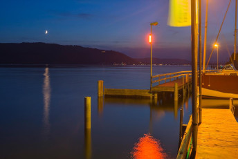 Sipplingen 0745-2014, Hafeneinfahrt und Bodanrück zur Blauen St