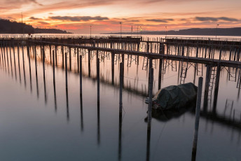 Sipplingen 0756-2014, Leerer Hafen morgens bei Wintersonnwende