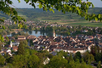 Stein am Rhein 0020-2010, Blick auf Örtchen und Rhein