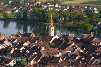 Stein am Rhein 0022-2010, Blick auf Örtchen und Rhein