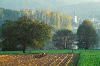 Stein am Rhein, Herbstlicher Blick nach Eschenz
