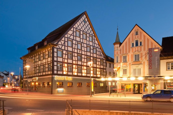 Tettnang 0112-2009, Hotel Rad bei Nacht