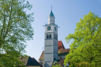Überlingen 0394-2008, Münster vom Garten St Franziskus