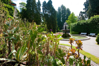 Überlingen 1149-2010, Kakteengarten + Springbrunnen im Stadtgar