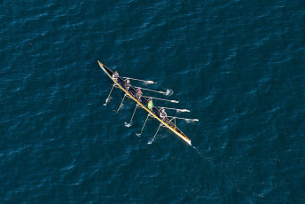 Überlingen 1601-2013, Luftaufnahme Ruderboot