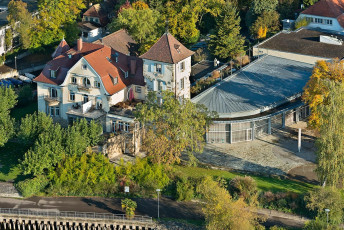 Überlingen 1607-2013, Luftaufnahme Kursaal und Badturm