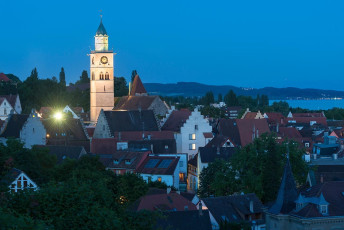 Überlingen 1848-2015, Nächtlicher Blick vom Gallerturm auf Alt